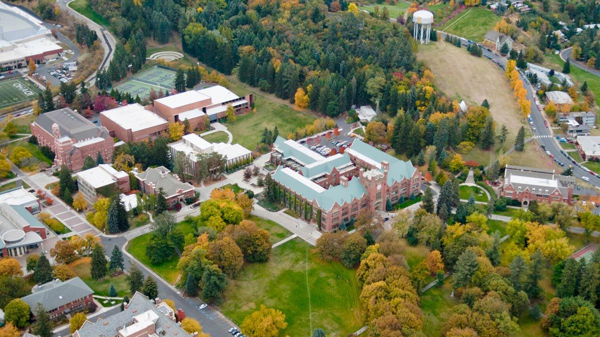 Arial view of campus